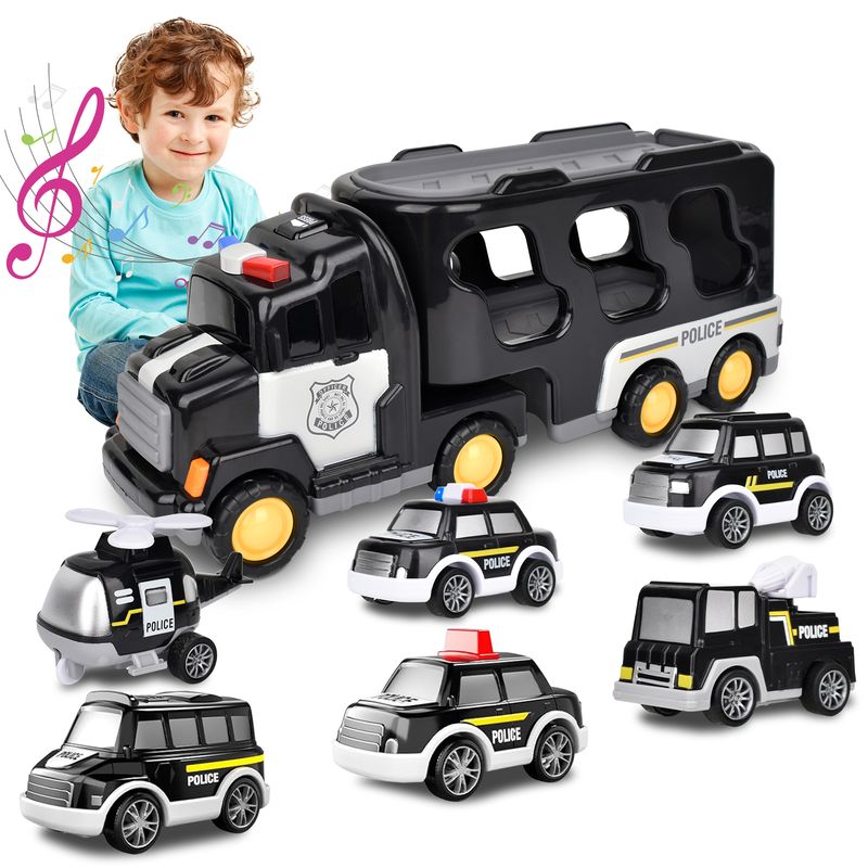 KOKILA - Coche de juguete de almacenamiento 7 en 1 - Negro