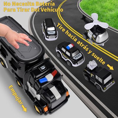 Imagen 2 del producto Camion de Policia Transportador 7 en 1 con Luces y Sonido