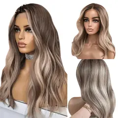 LUXURYJOYAS - Peluca Pelo Natural 100% Rubio Ondulada Lace Front