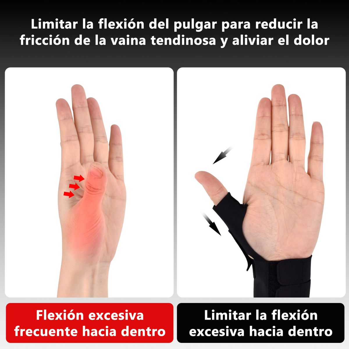 KOKILA - Férula Dedo Pulgar Izquierda S Inmovilizador Artritis