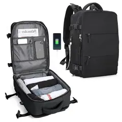 GENERICO - Mochila Viaje Impermeable Avión Aprobado Con Puerto De Carga Nergo