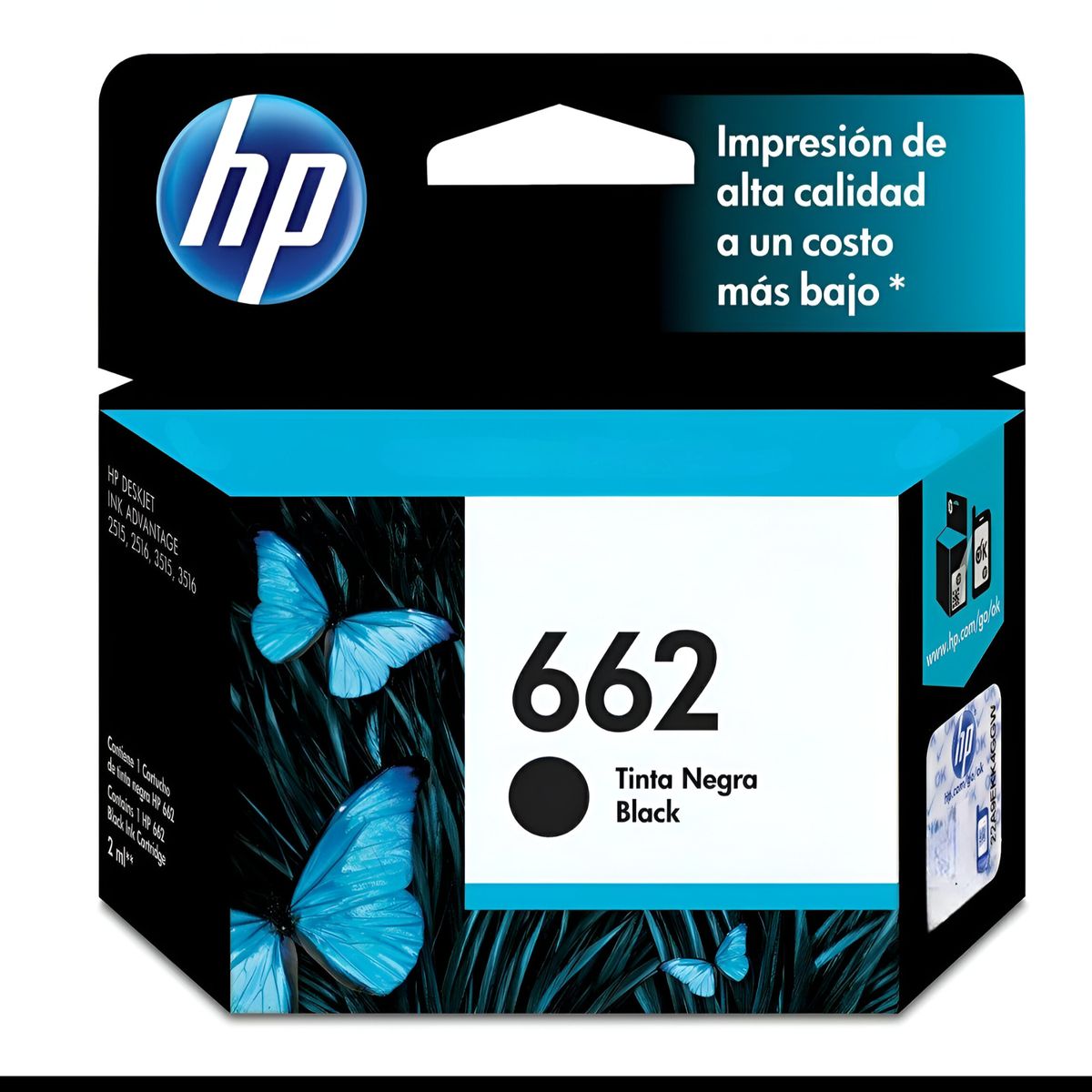HP - Tinta HP 662 Negra Cartridge Original CZ103AL Black 2ML