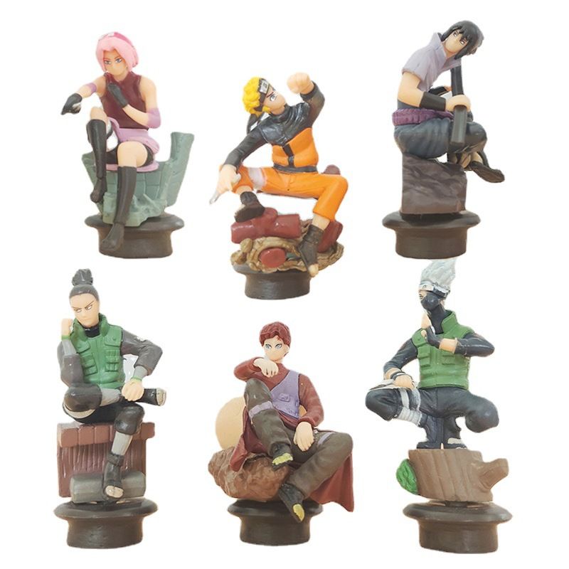 DANWEILE - Juego de 6 figuras decorativas de PVC de Naruto Anime