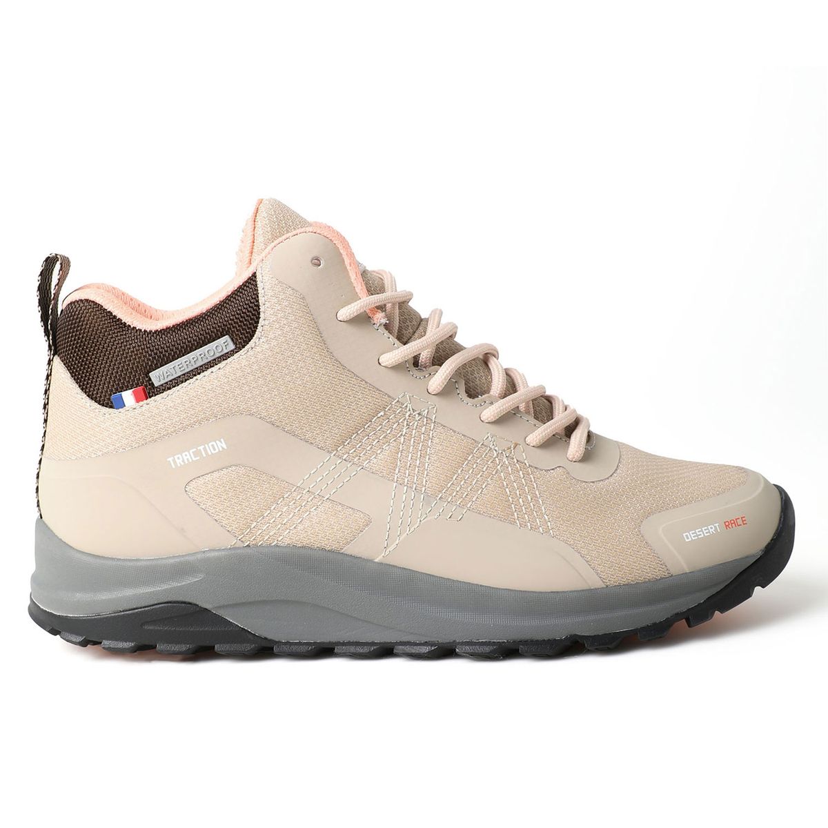 MICHELIN FOOTWEAR - Zapatilla Botín Senderismo Mujer Beige Rosa Michelin Dr09