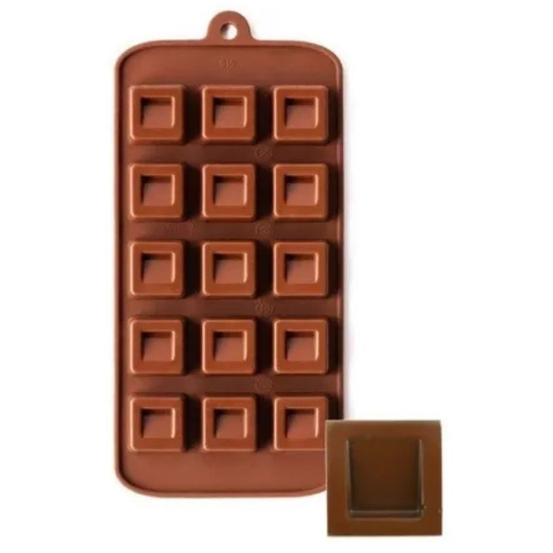 GENERICO - Moldes 15 Bombón Cuadro Chocolate