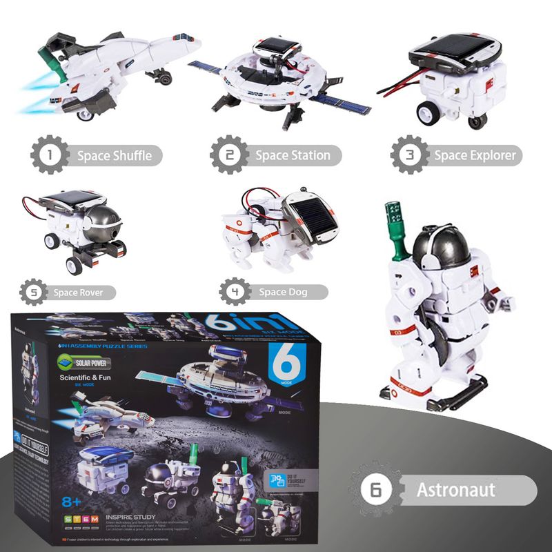 DANWEILE - Proyectos STEM Ation Robots Solar 6 en 1 - blanco