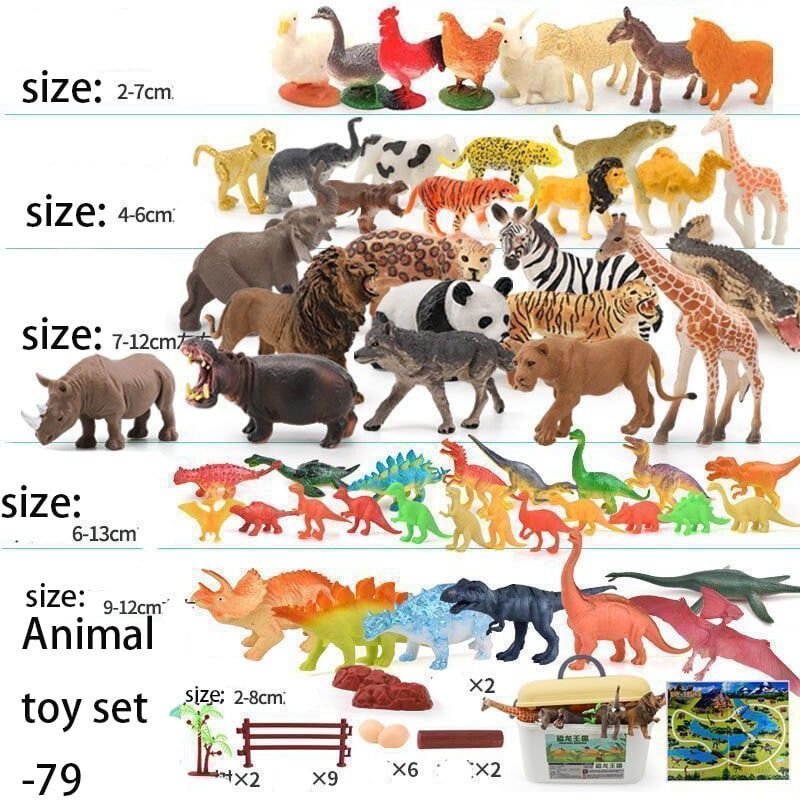 DANWEILE - Organizador y mapa del set de juego de 79 animales - 79