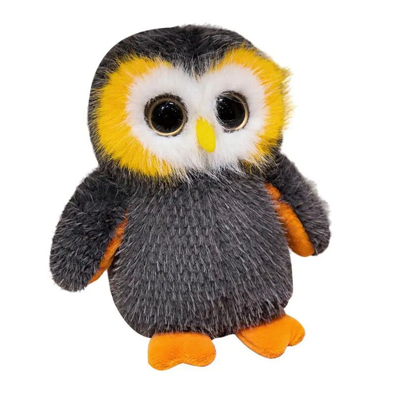 DANWEILE - Búho de 33 cm lindo animal de peluche suave juguete de peluche negro