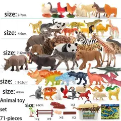 DANWEILE - Organizador y mapa del set de juego de 71 animales - 71