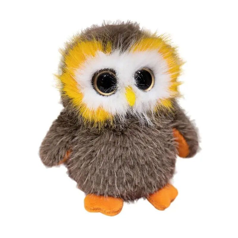 DANWEILE - Búho de 33 cm lindo animal de peluche suave juguete de peluche marrón