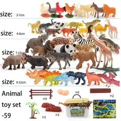 DANWEILE - Organizador y mapa del set de juego de 59 animales - 59