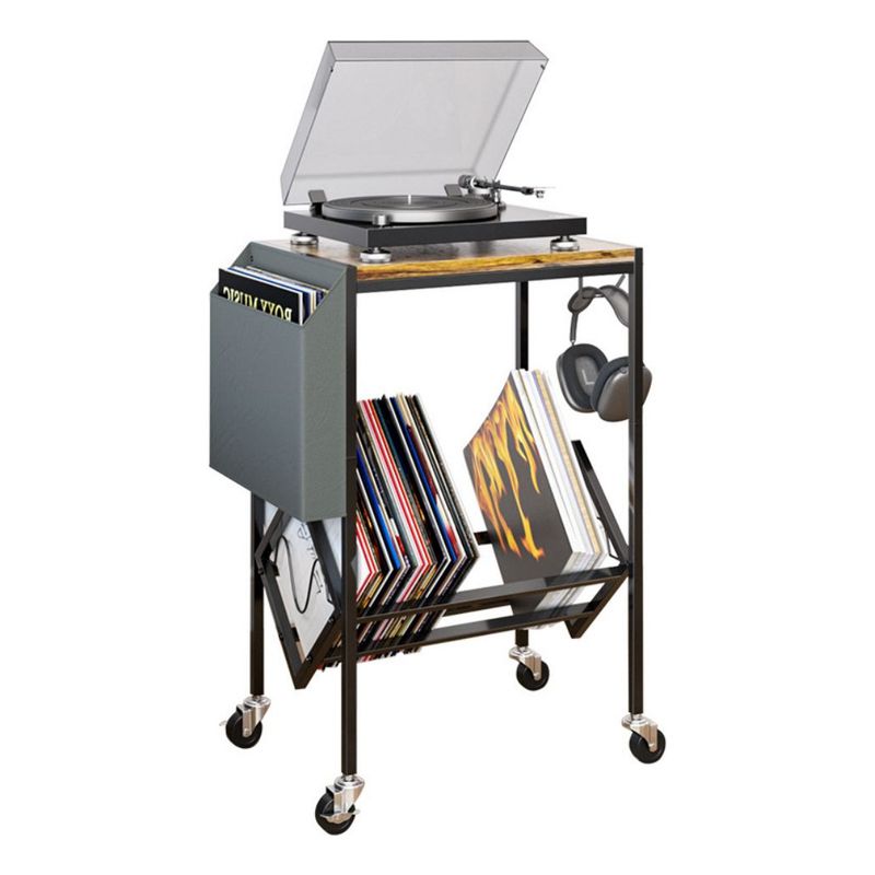 U BUY - Mesa De Soporte Tocadiscos Y Almacenamiento De Vinilos