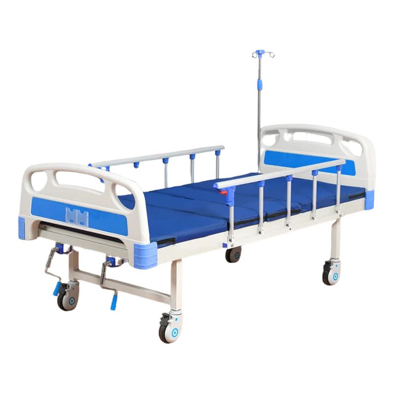 U BUY - Catre Clinico Manual + Porta Suero + Colchon Color Blanco