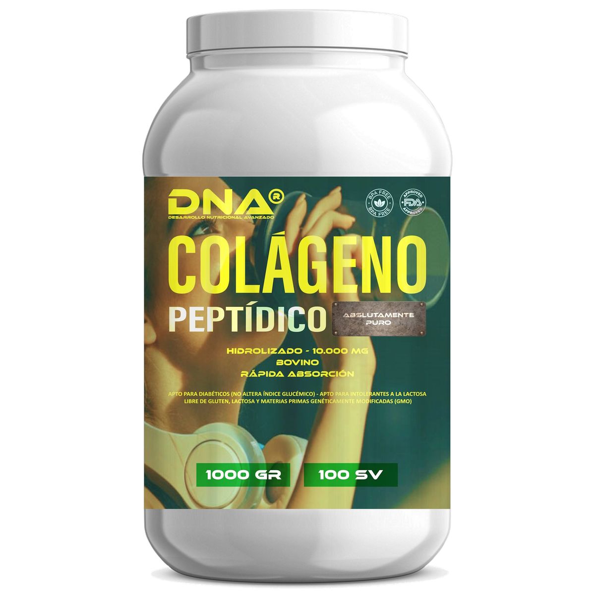 DNA - COLÁGENO BOVINO HIDROLIZADO PEPTÍDICO DNA® - POTE - 1KG