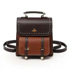 DANWEILE - Mochila Vintage de cuero para mujer - Marrón