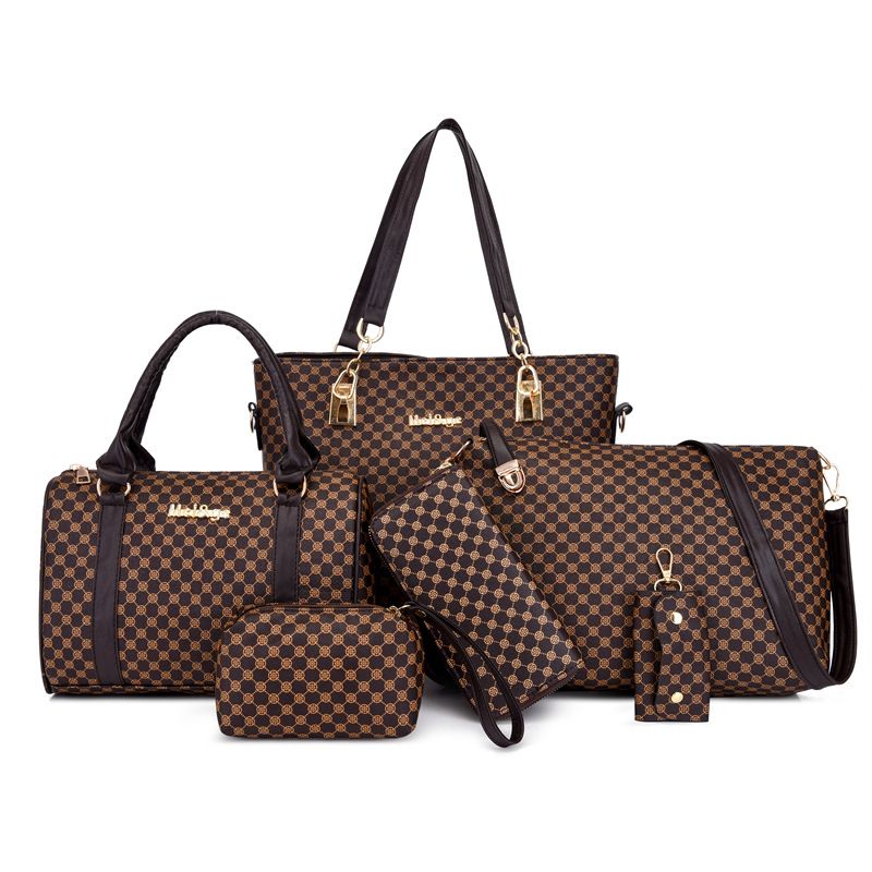 DANWEILE - Bolso de 6 piezas bolso de hombro para mujer Marrón