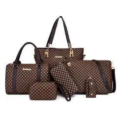 DANWEILE - Bolso de 6 piezas bolso de hombro para mujer Marrón