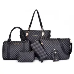 DANWEILE - Bolso de 6 piezas bolso de hombro para mujer negro