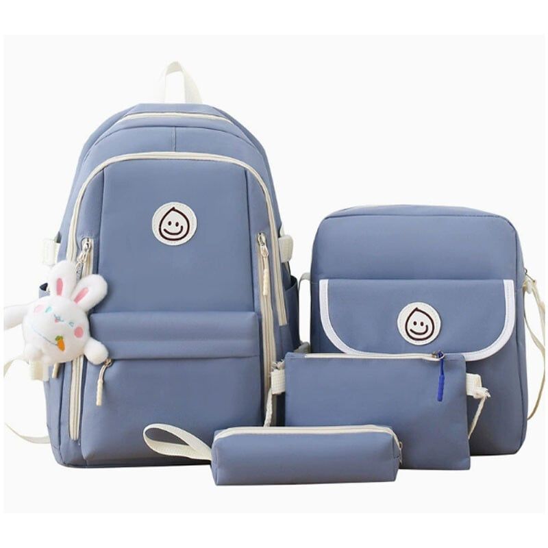DANWEILE - Set Mochila alumno+ Bolso + Lonchera + Estuche - Azul