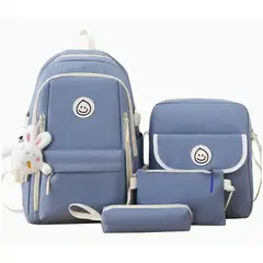 DANWEILE - Set Mochila alumno+ Bolso + Lonchera + Estuche - Azul