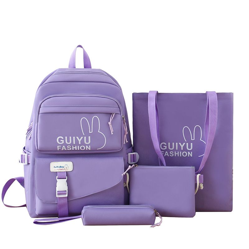 DANWEILE - 4 en 1 Infantil Mochila estudiante Escolar Lonchera Estuche