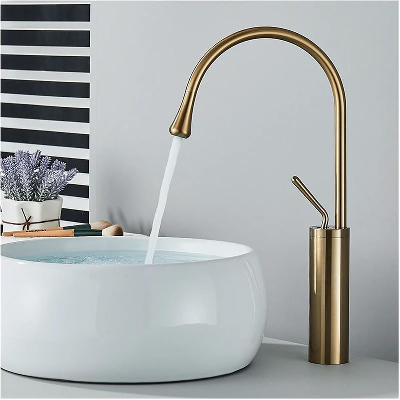 BLUEDREAMER - Grifos de baño de arco alto grifos de lavabo monomando