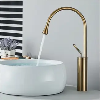 BLUEDREAMER - Grifos de baño de arco alto grifos de lavabo monomando