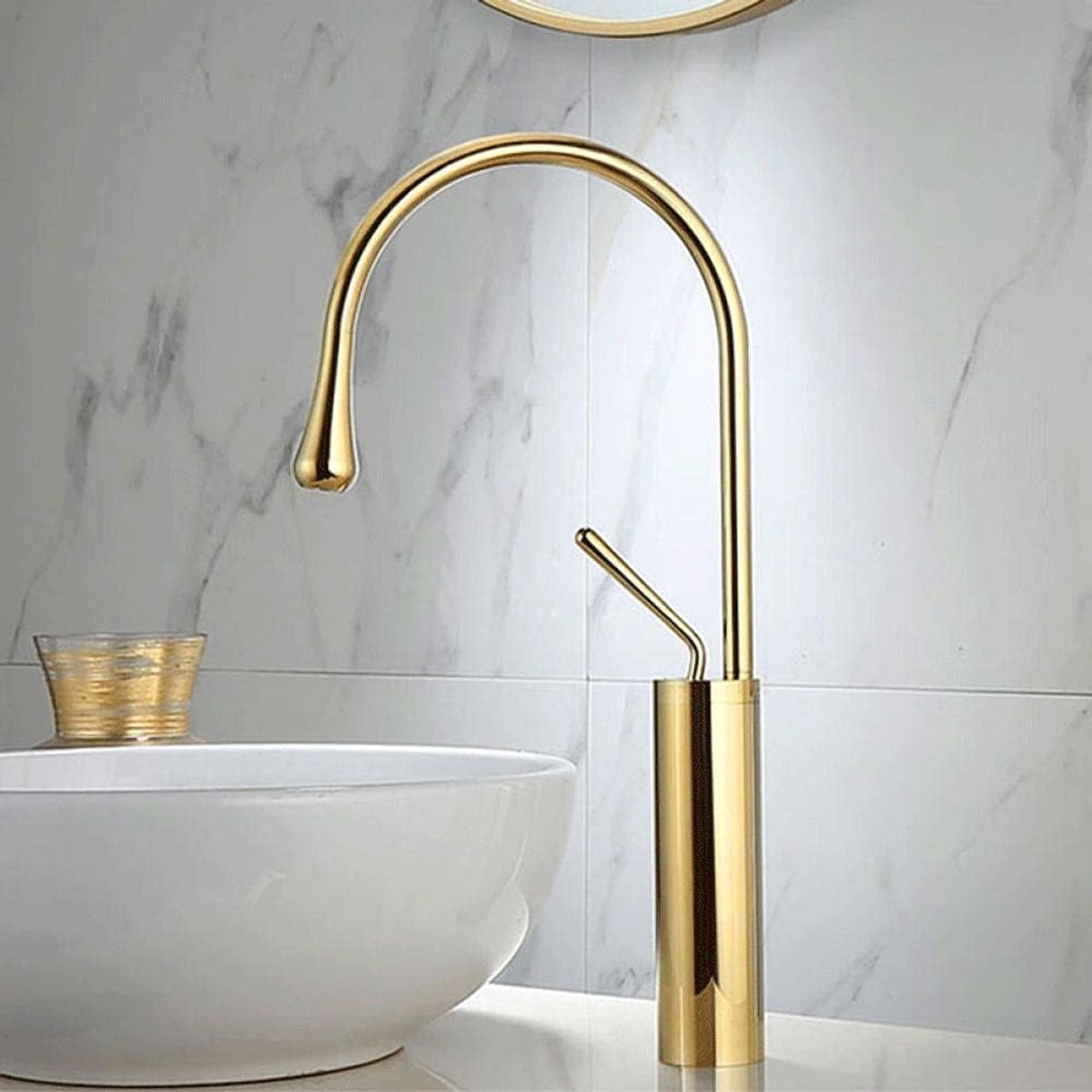 BLUEDREAMER - Grifos de baño de arco alto grifos de lavabo monomando