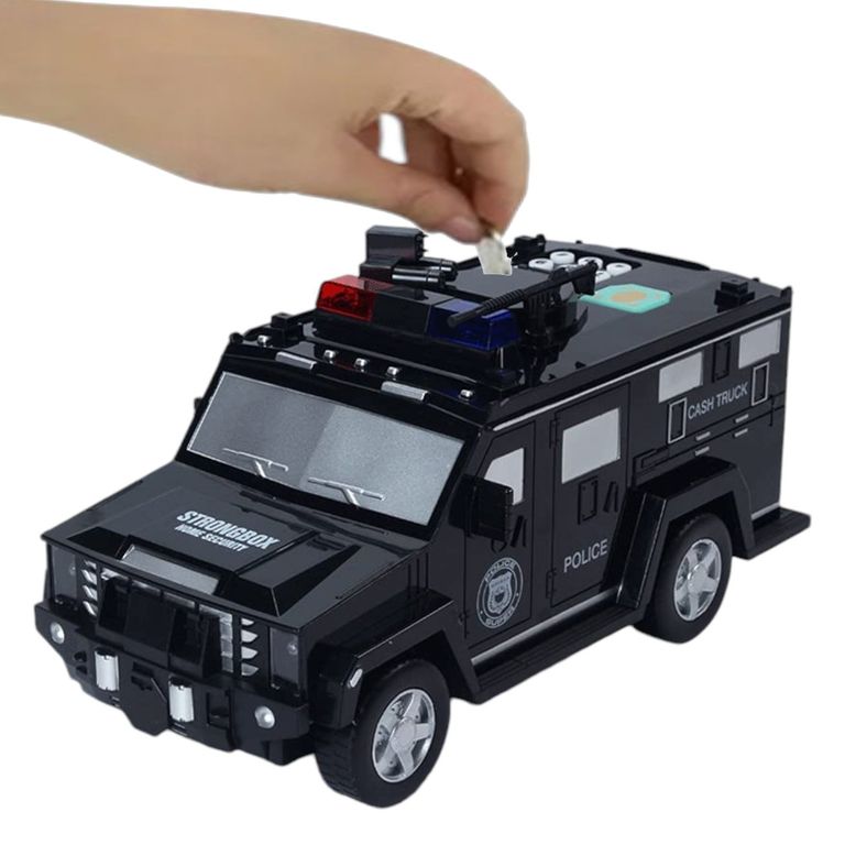 HUCHA ALCANCIA POLICIA CONTRASENA LUZ HUELLA AI39