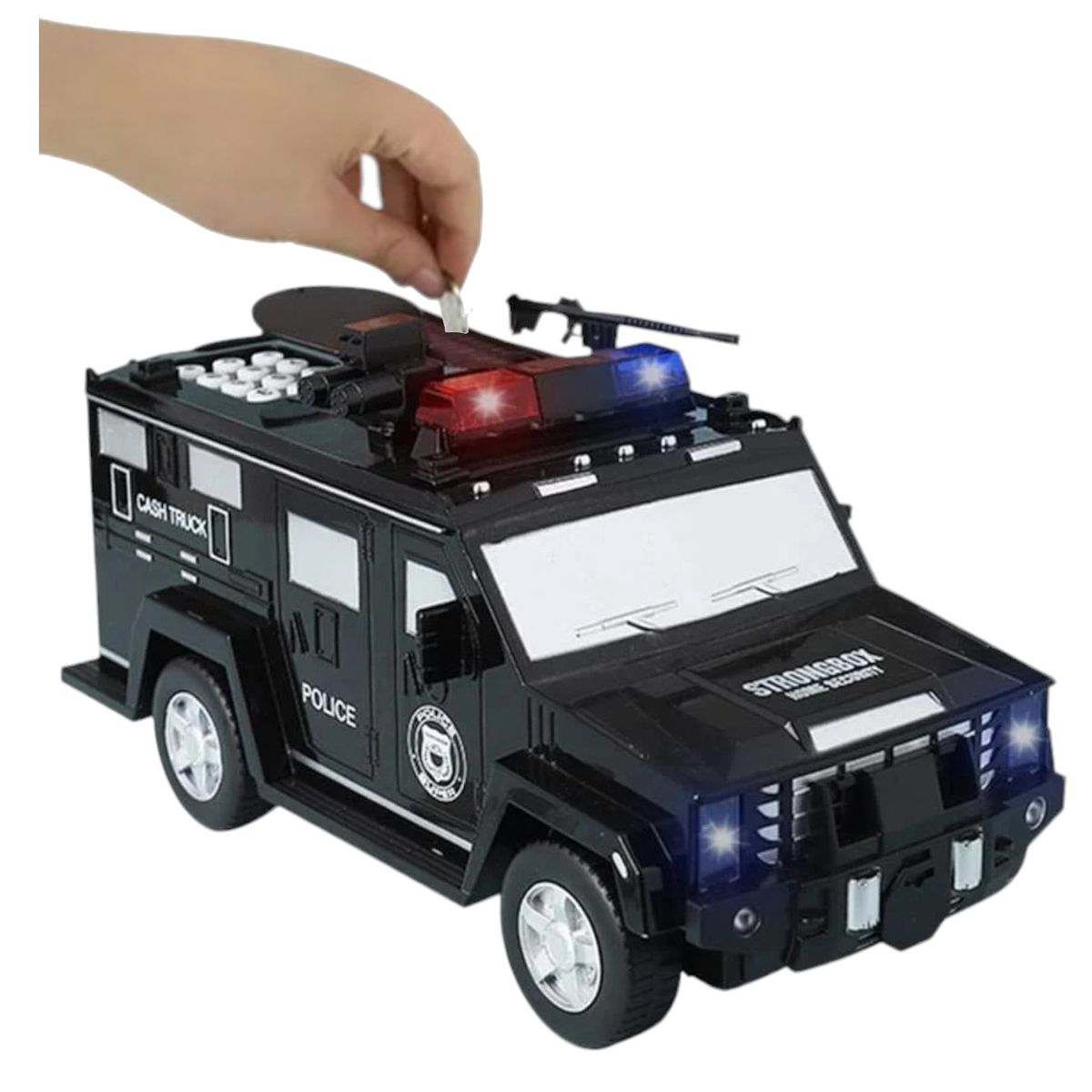 INVENCIBLE - HUCHA ALCANCIA POLICIA CONTRASEÑA LUZ HUELLA AI39