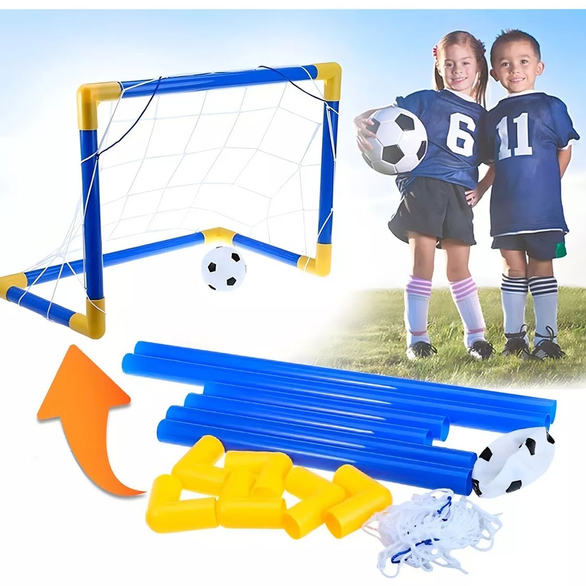 GENERICO - Set Arco De Futbol Infantil Con Inflador Y Pelota Para Niños