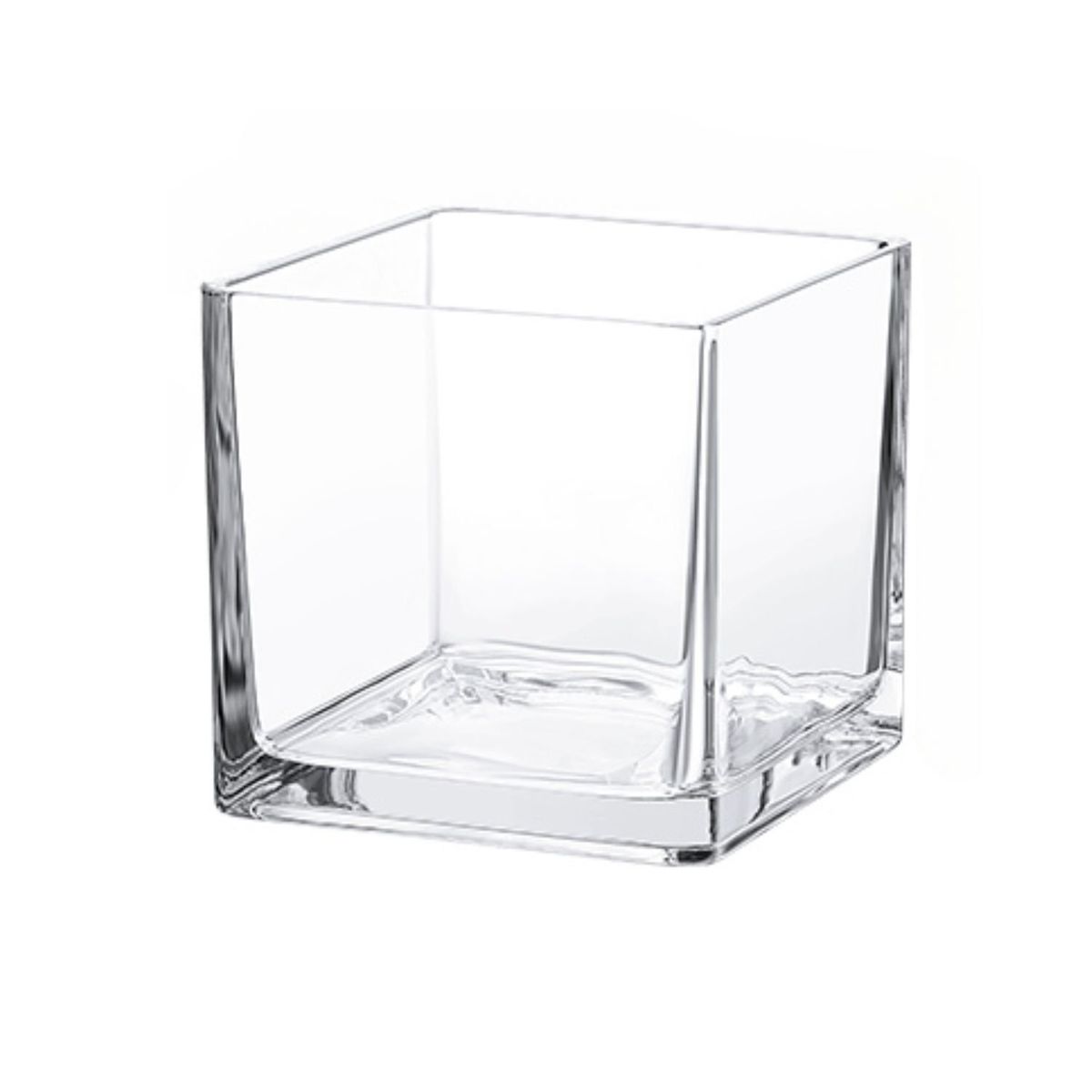 HOME ESSENTIALS - Florero de vidrio cuadrado 14 cm