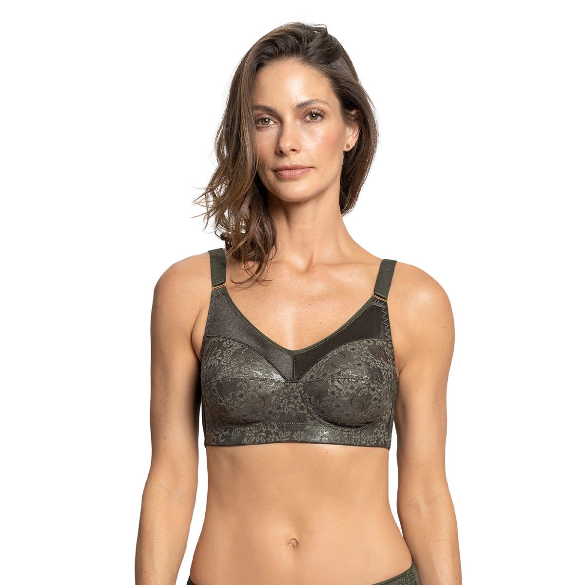 LEONISA - Sostén clásico triangular de máximo cubrimiento 011715 Verde