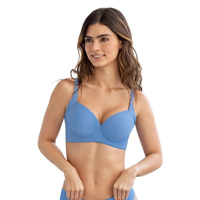 Imagen 2 del producto Sostén de realce suave y cubrimiento alto en sisa y espalda Cover Bra 011970 Azul Cielo