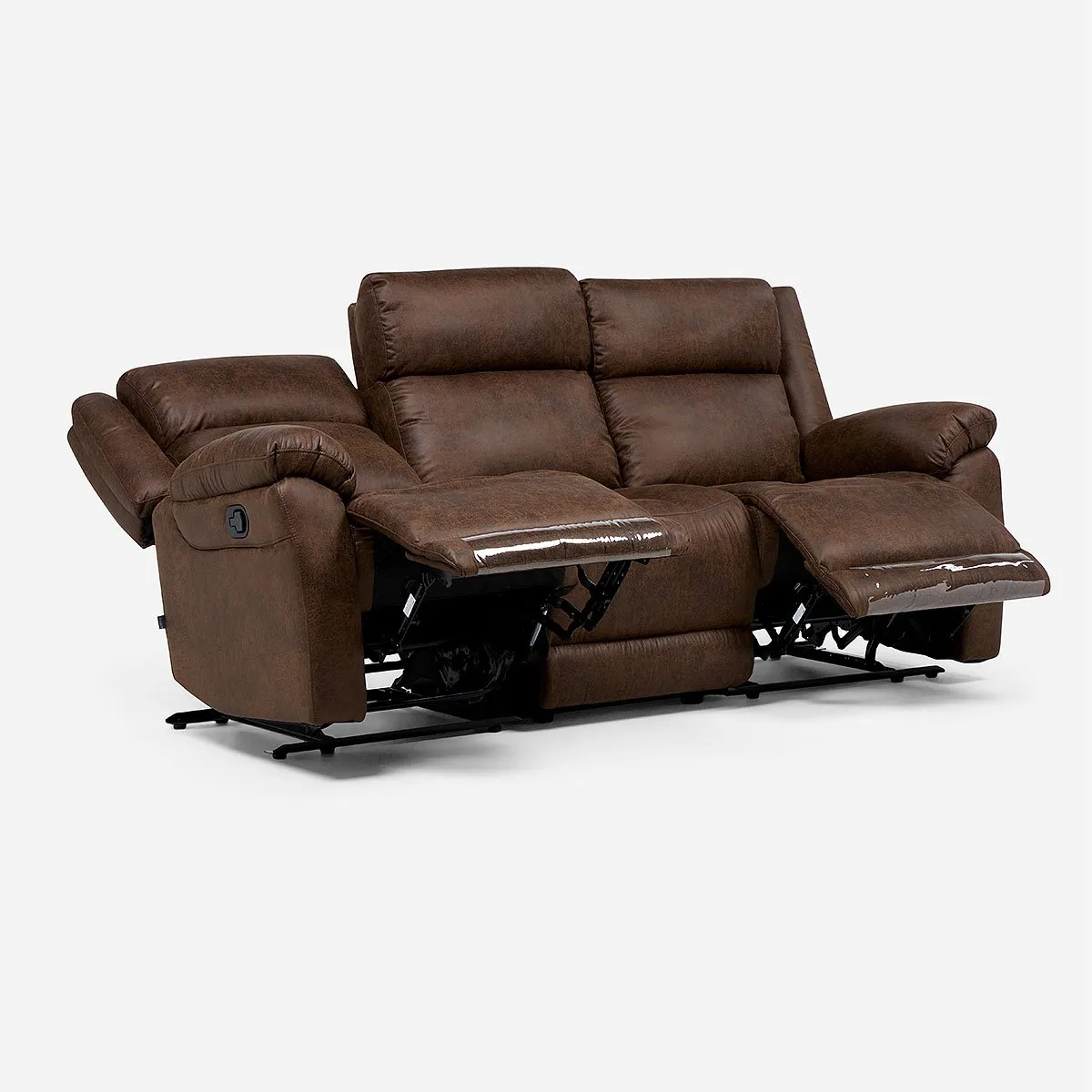 ROSEN - Sofá Reclinable Ascott 3 Cuerpos Manual Cuero PU Chocolate