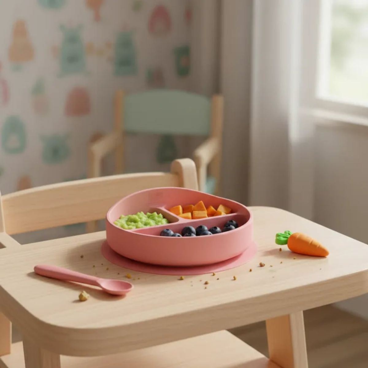 INFANTI - Plato Con Divisiones INFANTI Rojo