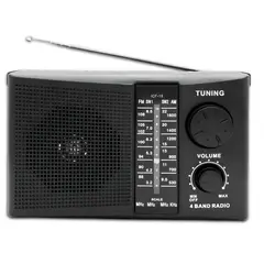 PHILCO - Radio AM FM Multibandas Recargable a Pilas y Corriente 18R - Negro