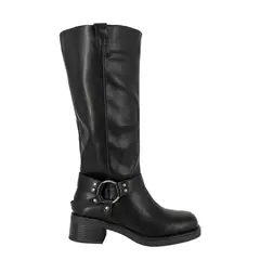 ALQUIMIA - Bota Larga Mujer Biker Negro Jessa