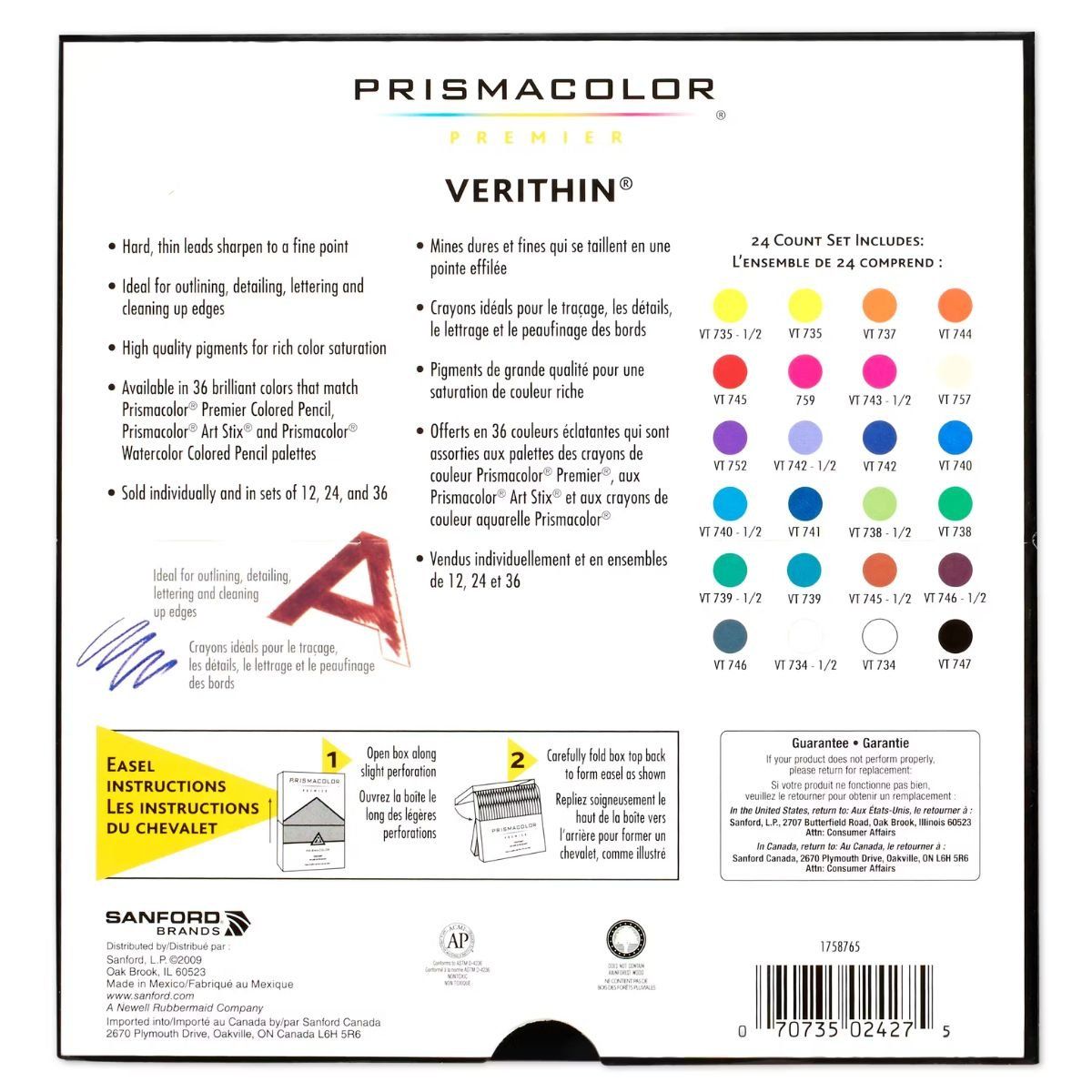 PRISMACOLOR - Set 24 Lápices de Colores Prismacolor Verithin