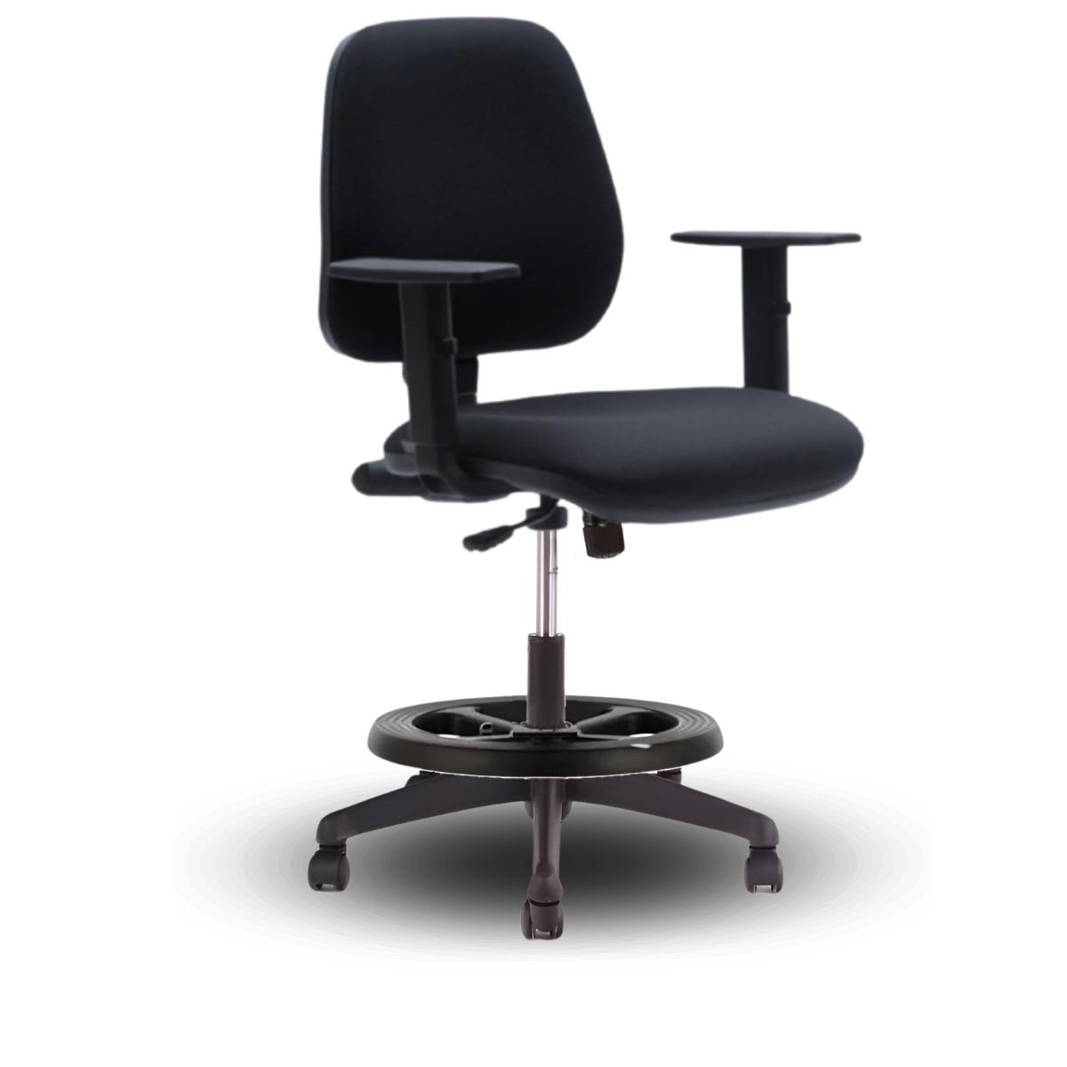 GENERICO - Silla de Cajero Con Brazos y Aro Apoya Pies Rudy CA520