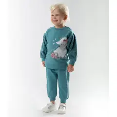 LIMONADA - Buzo bebés jogger petróleo
