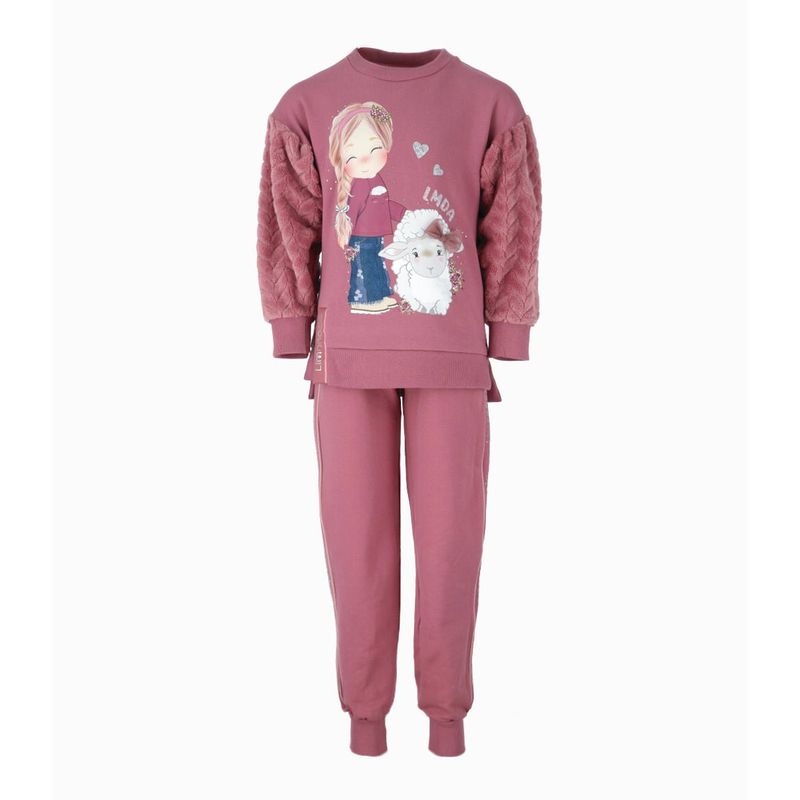 LIMONADA - Buzo niña jogger burdeo Limonada