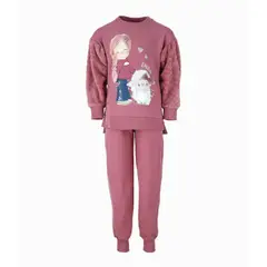 LIMONADA - Buzo niña jogger burdeo