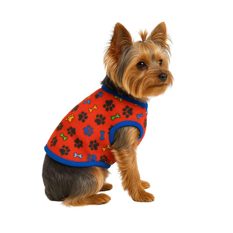 GENERICO - Capa de Polar para perro talla XS 25 CM Yorkshire - Rojo