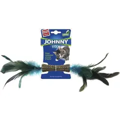GIGWI - Juguete Para Gatos Johnny Stick Plumas Catnip Azul