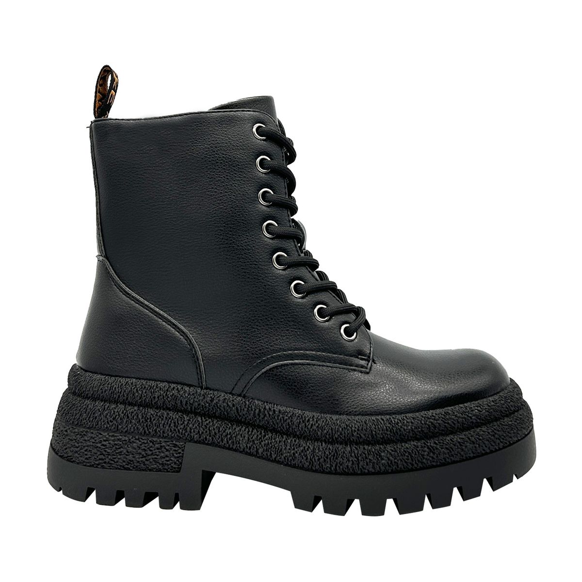 DINASTELLA - Botín negro urbano con cierre y cordones Danicolle