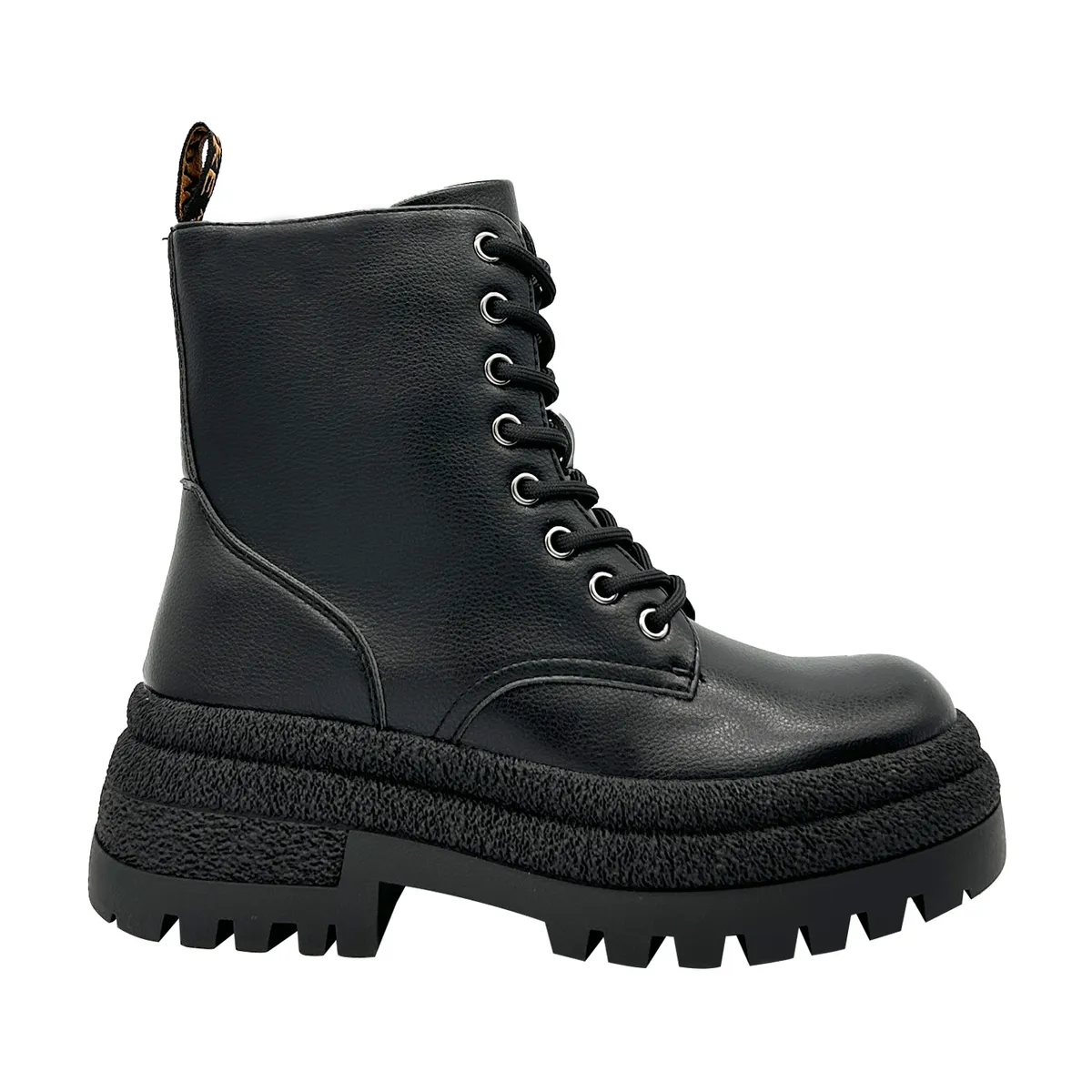 DINASTELLA - Botín negro urbano con cierre y cordones Danicolle