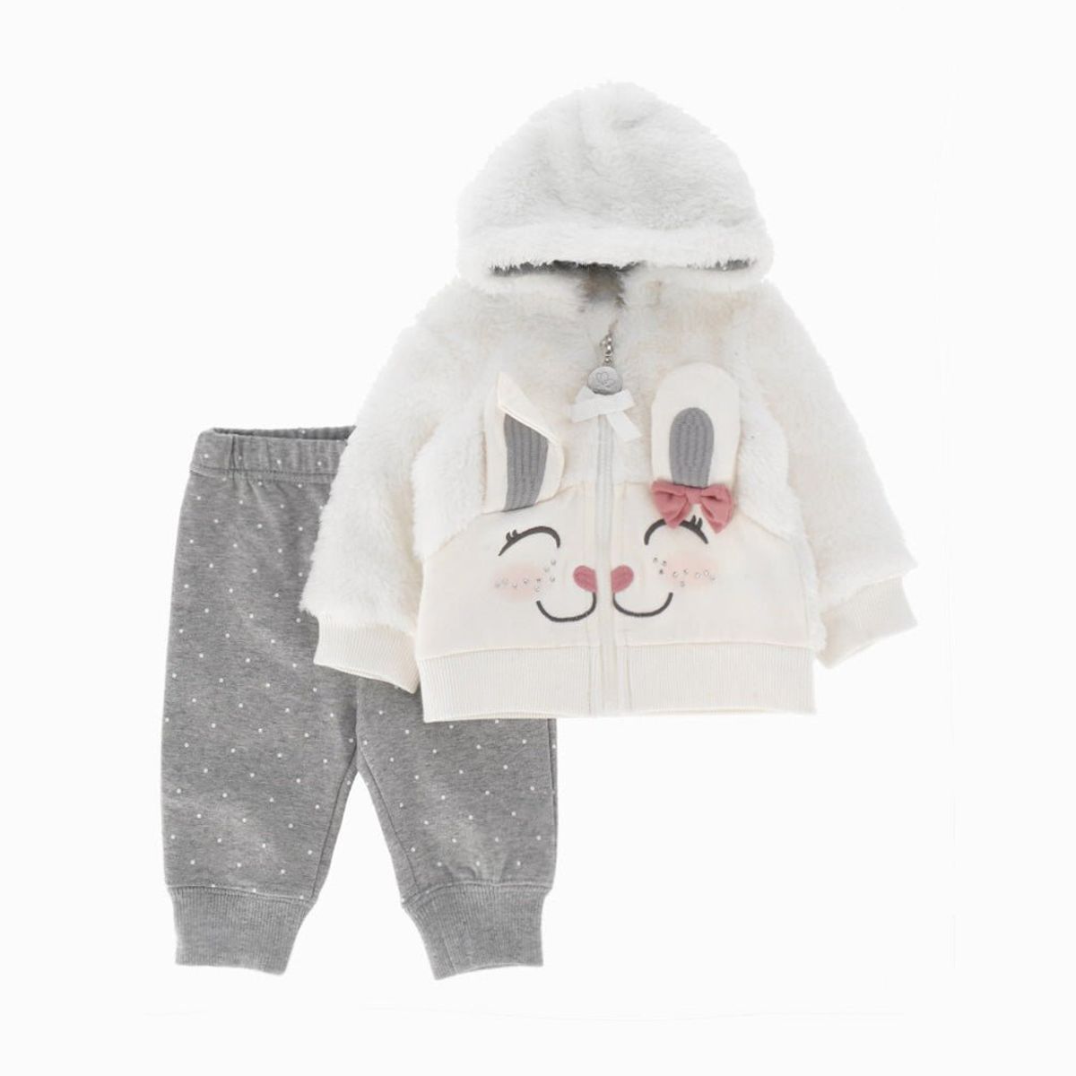 LIMONADA - Conjunto buzo recién nacida de conejo gris Limonada