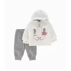 LIMONADA - Conjunto buzo recién nacida de conejo gris