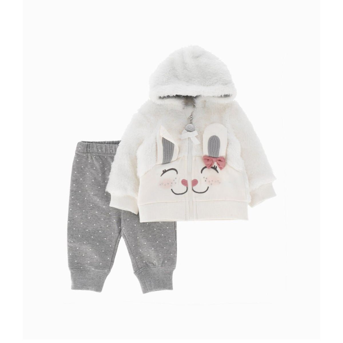 LIMONADA - Conjunto buzo recién nacida de conejo gris Limonada